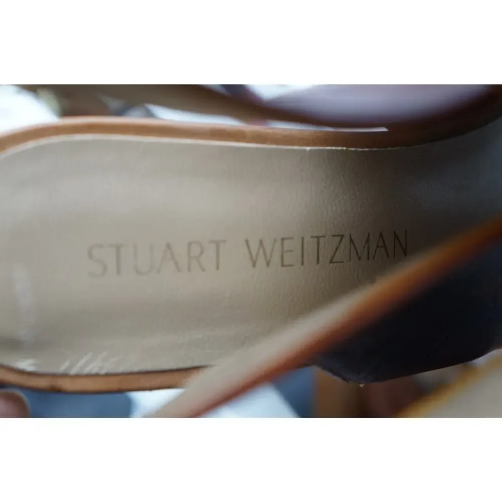 Stuart Weitzman THE WRAPUP STUDDED WEDGE With ANKLE Wrap Size 7.5 M - Picture 12 of 12